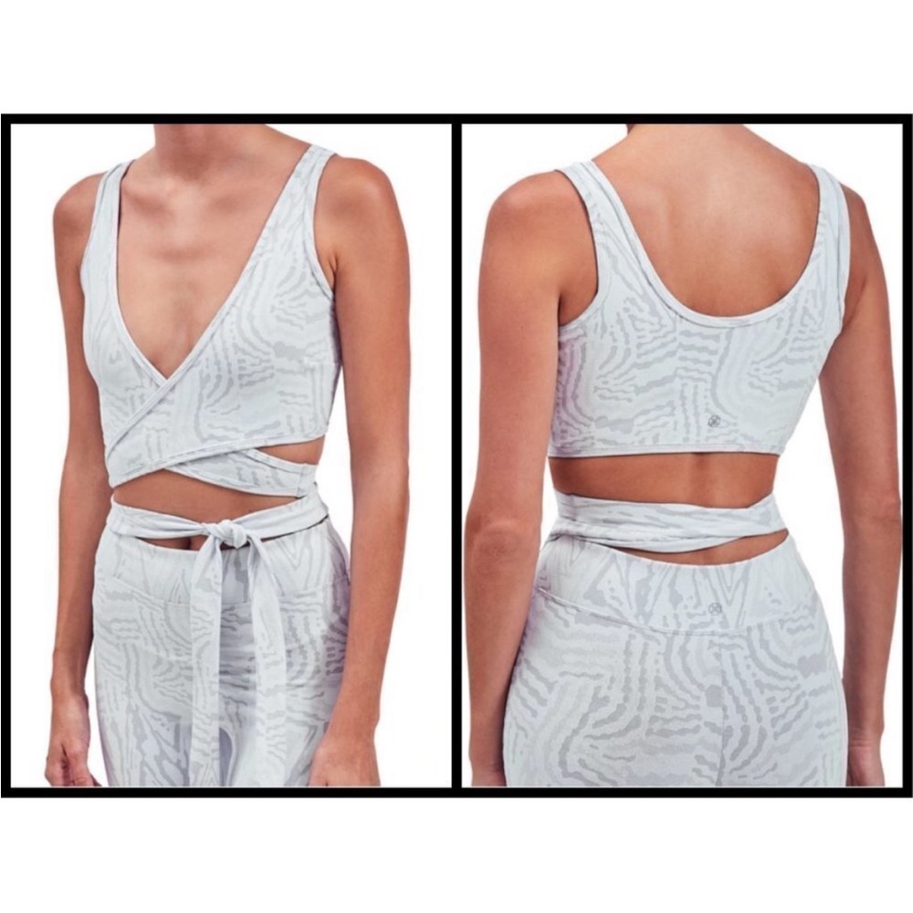 Stylish Wrap Crop Top in Light Gray